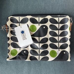 Orla Kiely Early Bird Travel Pouch in Granite NWT